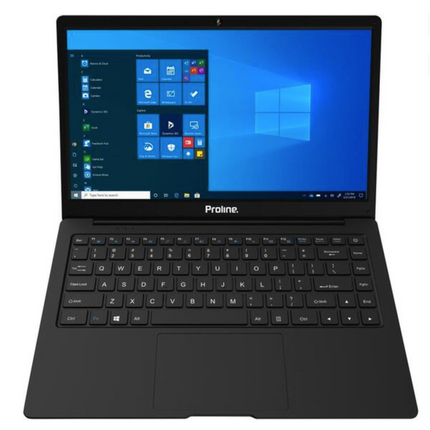 Proline V11 notebook open in grey clamshell design