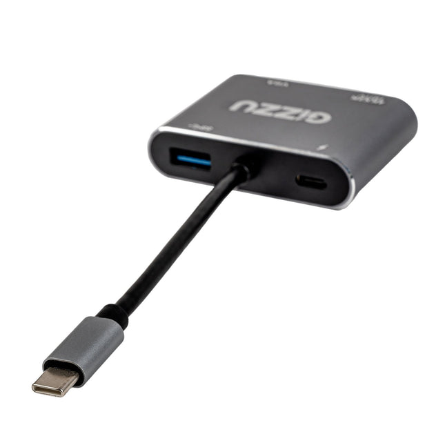 Gizzu 4-in-1 Type-C to HDMI/VGA/USB3.0 Hub | Multiport USB-C Adapter