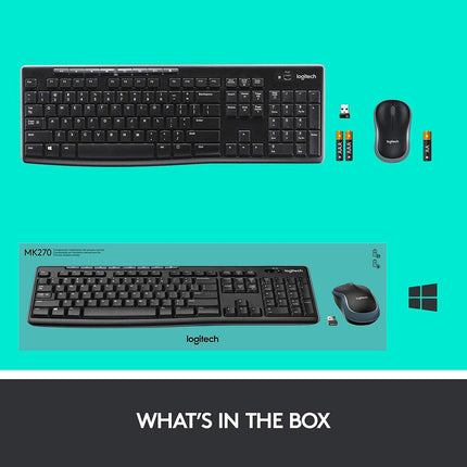 Logitech MK270 Wireless Keyboard and Mouse Combo for Windows