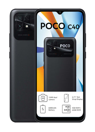 POCO C40 Power 4GB RAM | 64GB | Smart Phone | Black