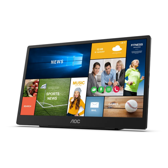 AOC 16T3E 15.6” Portable Full HD Monitor – USB-C Powered