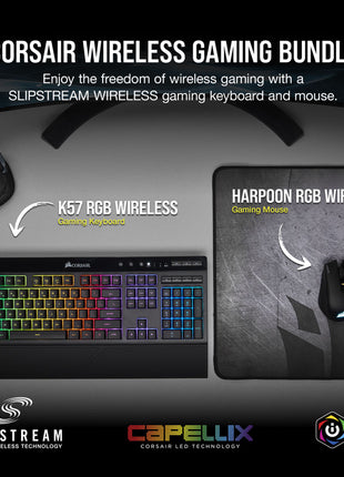Corsair K57 RGB Gaming Keyboard and Harpoon RGB Mouse Wireless Combo