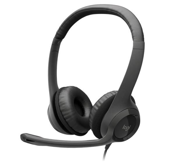 Logitech H390 USB Headset with Noise-Canceling Mic – Clear Sound, Comfortable Design, USB Connectivity
