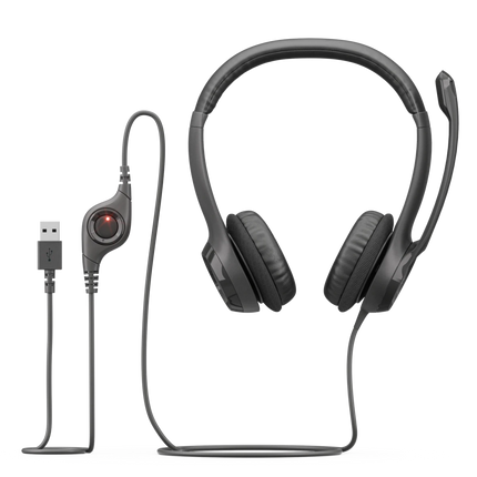 Logitech H390 USB Headset with Noise-Canceling Mic – Clear Sound, Comfortable Design, USB Connectivity