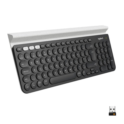 Logitech - K780 Multi Device Wireless Keyboard, Dark Grey & Speckled White