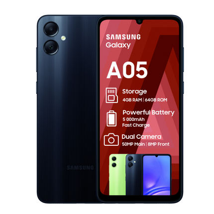 Samsung Galaxy A05 Dual Sim | 4GB Ram | 64GB Memory | Black