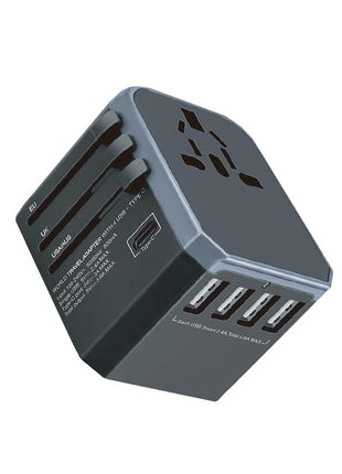 Gizzu Quad-USB Type-C 5.6A Universal Travel Adapter – Black