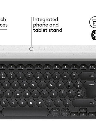 Logitech - K780 Multi Device Wireless Keyboard, Dark Grey & Speckled White