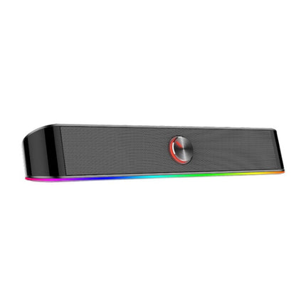 Redragon 2.0 Sound Bar Adiemus 2 x 3W RGB USB|Aux PC Gaming Speaker – Black