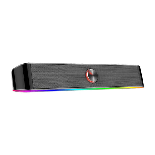 Redragon 2.0 Sound Bar Adiemus 2 x 3W RGB USB|Aux PC Gaming Speaker – Black
