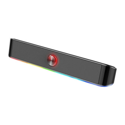 Redragon 2.0 Sound Bar Adiemus 2 x 3W RGB USB|Aux PC Gaming Speaker – Black