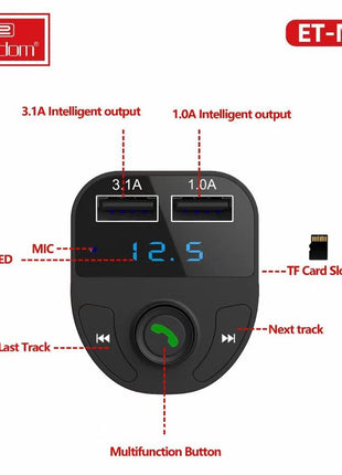 Bluetooth FM Transmitter Car Kit