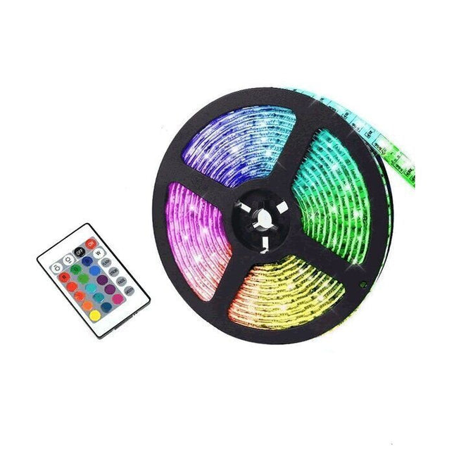 5M RGB LED Strip Light with Remote Control - USB Powered