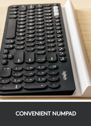 Logitech - K780 Multi Device Wireless Keyboard, Dark Grey & Speckled White